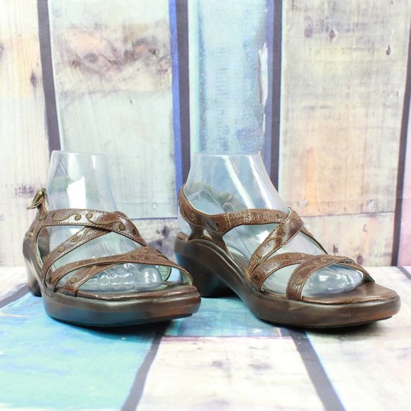Ariat Leather Ankle Strap Wedge Sandal Size 8.5 - Picture 3 of 9